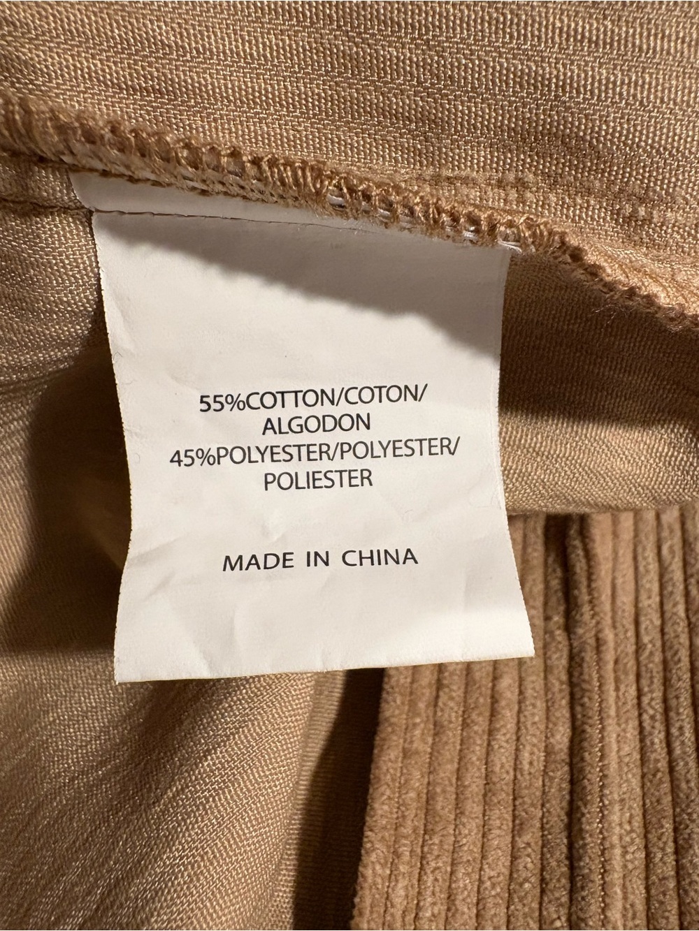 Men's Corduroy Button-Up Shirt in Tan - Picture 7 of 7